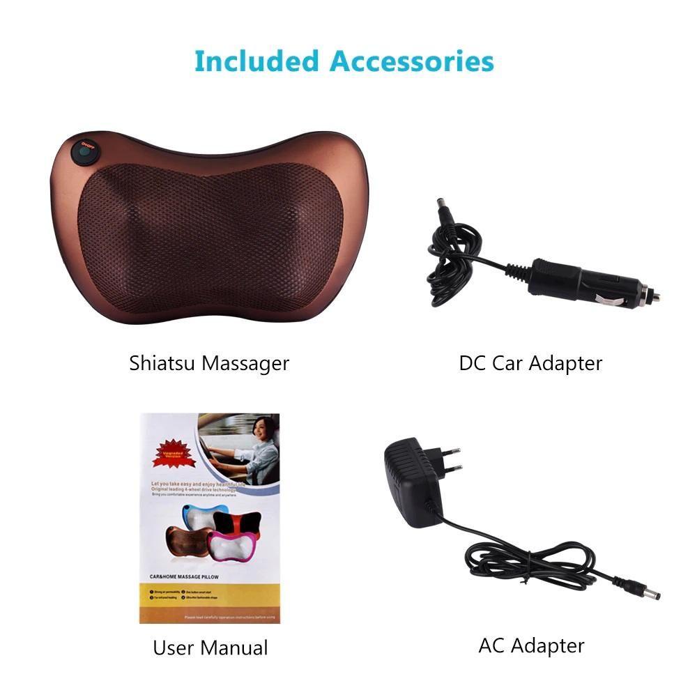 Electronic Neck Cushion Full Body Massager with Heat for pain relief Massage Machine for Neck Back Shoulder Pillow Massager - Swiss Relaxation therapy (Brown) askddeal.com